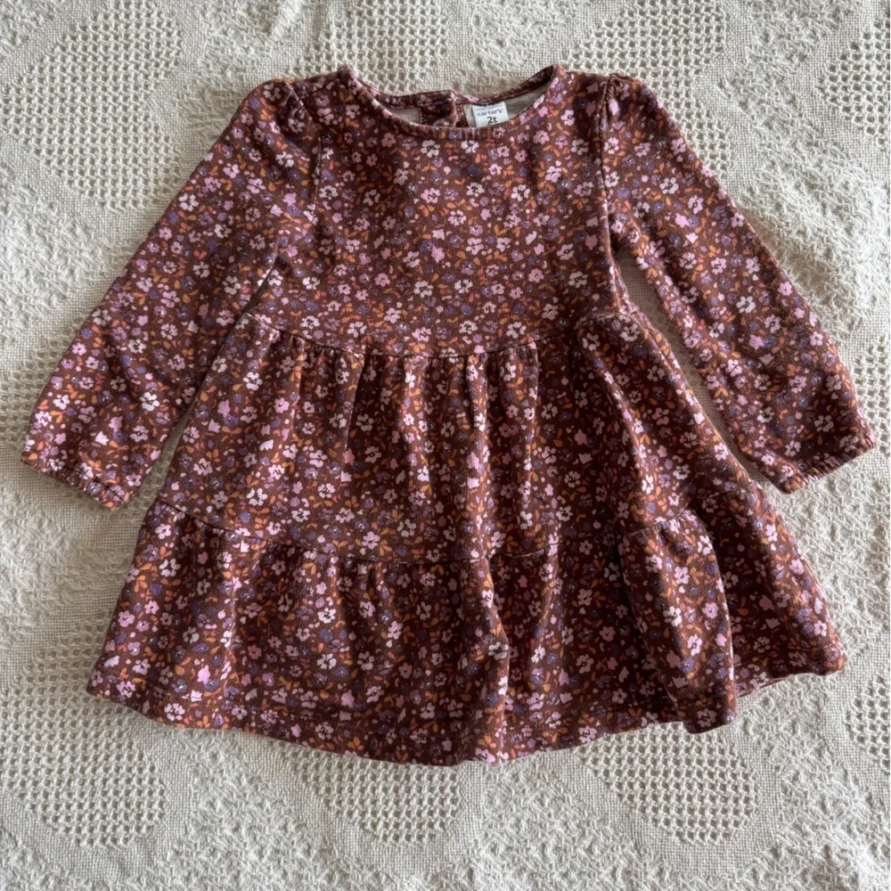Carters Floral Cotton Tiered Toddler Dress 2T